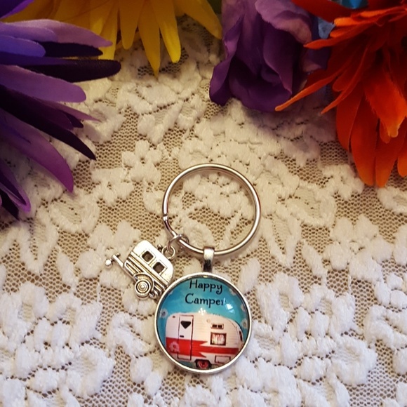 unknown Accessories - New without tags Happy Camper keychain